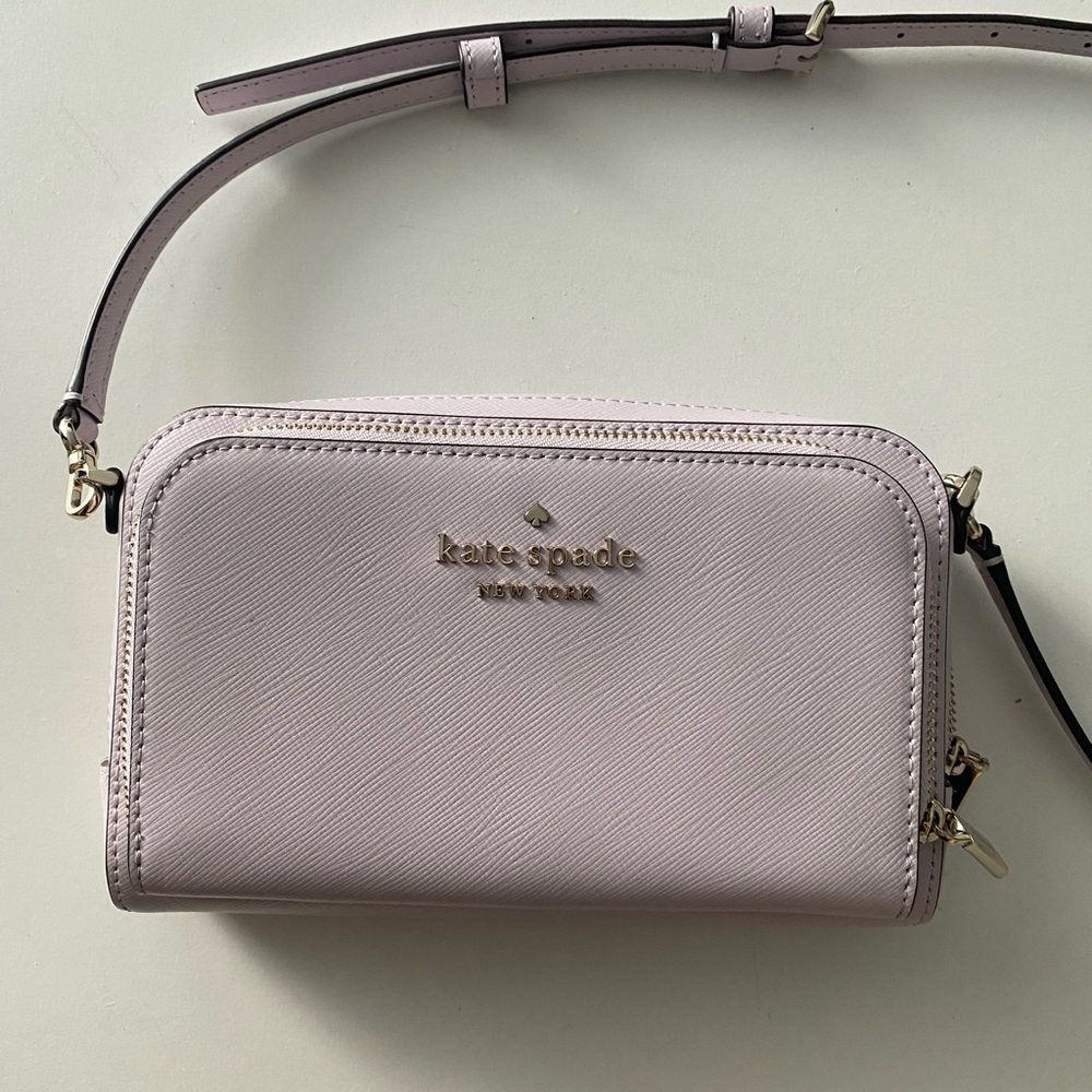 Kate Spade Staci Dual Zip Around Crossbody in Lavender